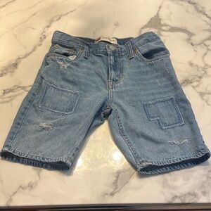 Levi's Men's Light Blue Distressed Jean Shorts